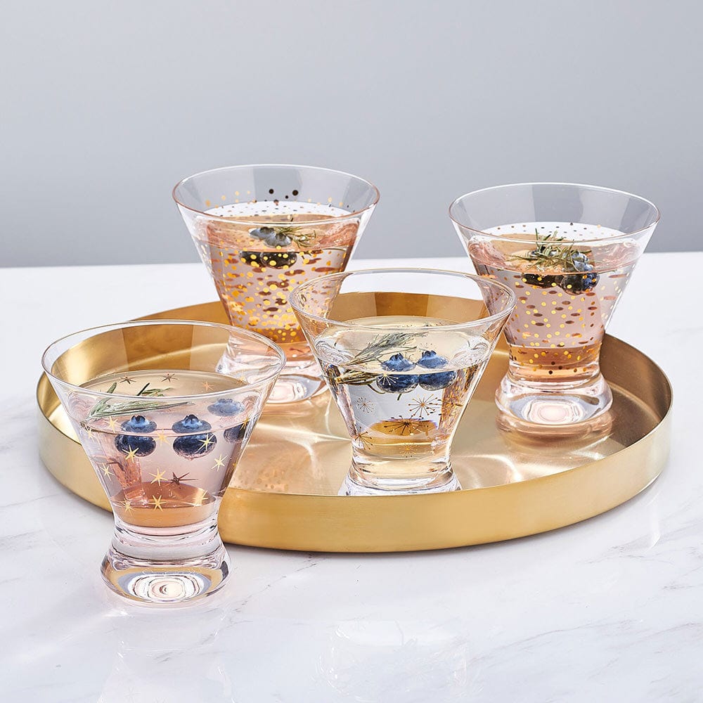 4-Pack Stemless Martini Glasses for Cocktails - Shatterproof Barware Set for Home Parties, Wedding Receptions & Cosmopolitan Drinks