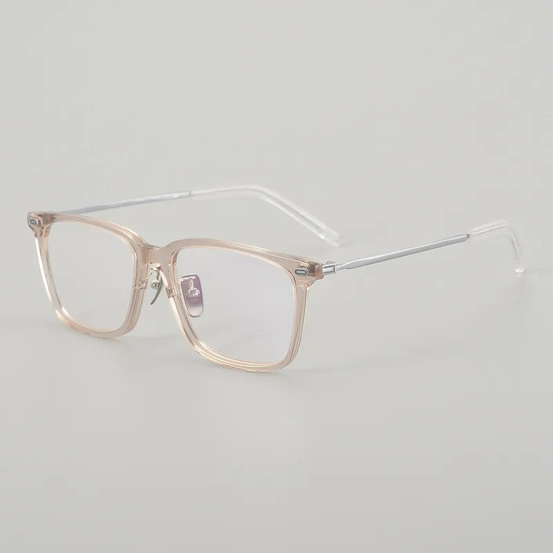 Stylish Unisex Black Acetate & Titanium Square Full Rim Eyeglasses (85mm) - Perfect for Work, Reading & Fashion Accessories