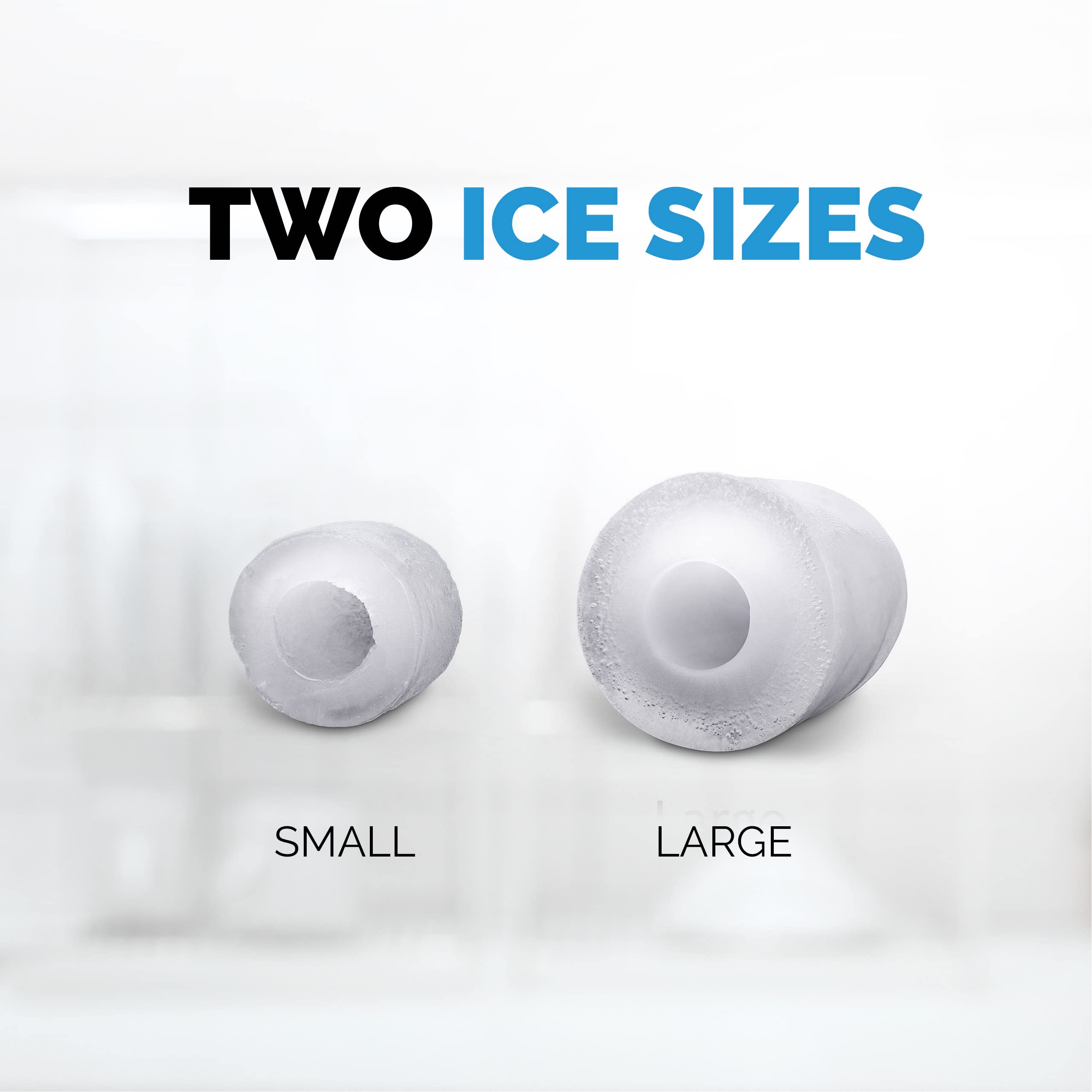 Newair 26 lbs. Countertop Bullet Ice Maker - Portable Ice Machine in Matte Black with Intuitive Controls | Large & Small Ice Size Options | Easy to Clean BPA-Free Parts | Perfect for Cocktails, Whiskey, Soda & Beverages | Ideal for Home Bars, Parties & Office Use