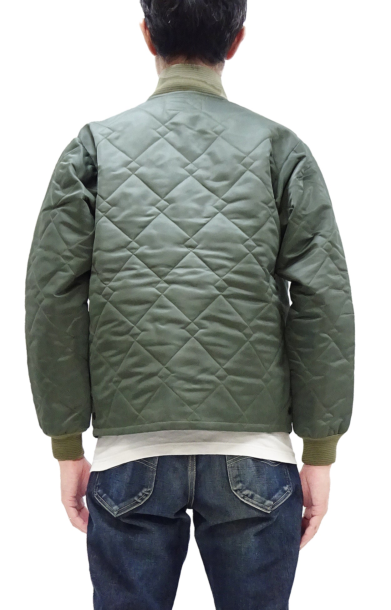 Buzz Rickson Men's Lightweight Nylon Quilted Jacket - CWU 9/P Liner Style Casual Bomber - Sage Green BR15327 | Perfect for Outdoor Adventures & Urban Streetwear