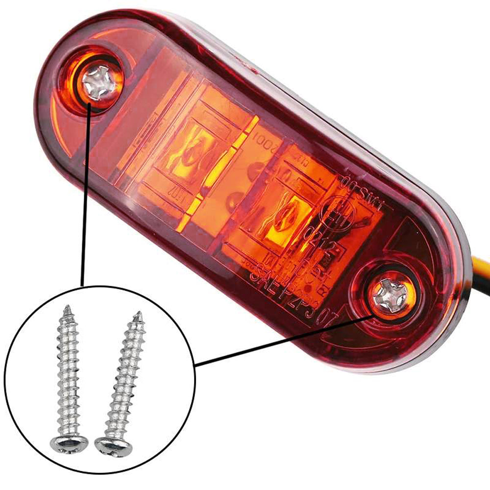 (2) Amber LED Side Marker Lights for Jeep Wrangler - Flat Style Fender Flare - Durable Off-Road Lighting for Enhanced Visibility & Safety