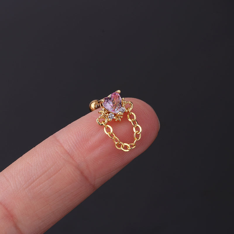 20G Cartilage Stud Earrings - Anime Inspired Tourmaline Earrings for Women | HSPJ318 | Perfect for Daily Wear, Cosplay & Gift Giving