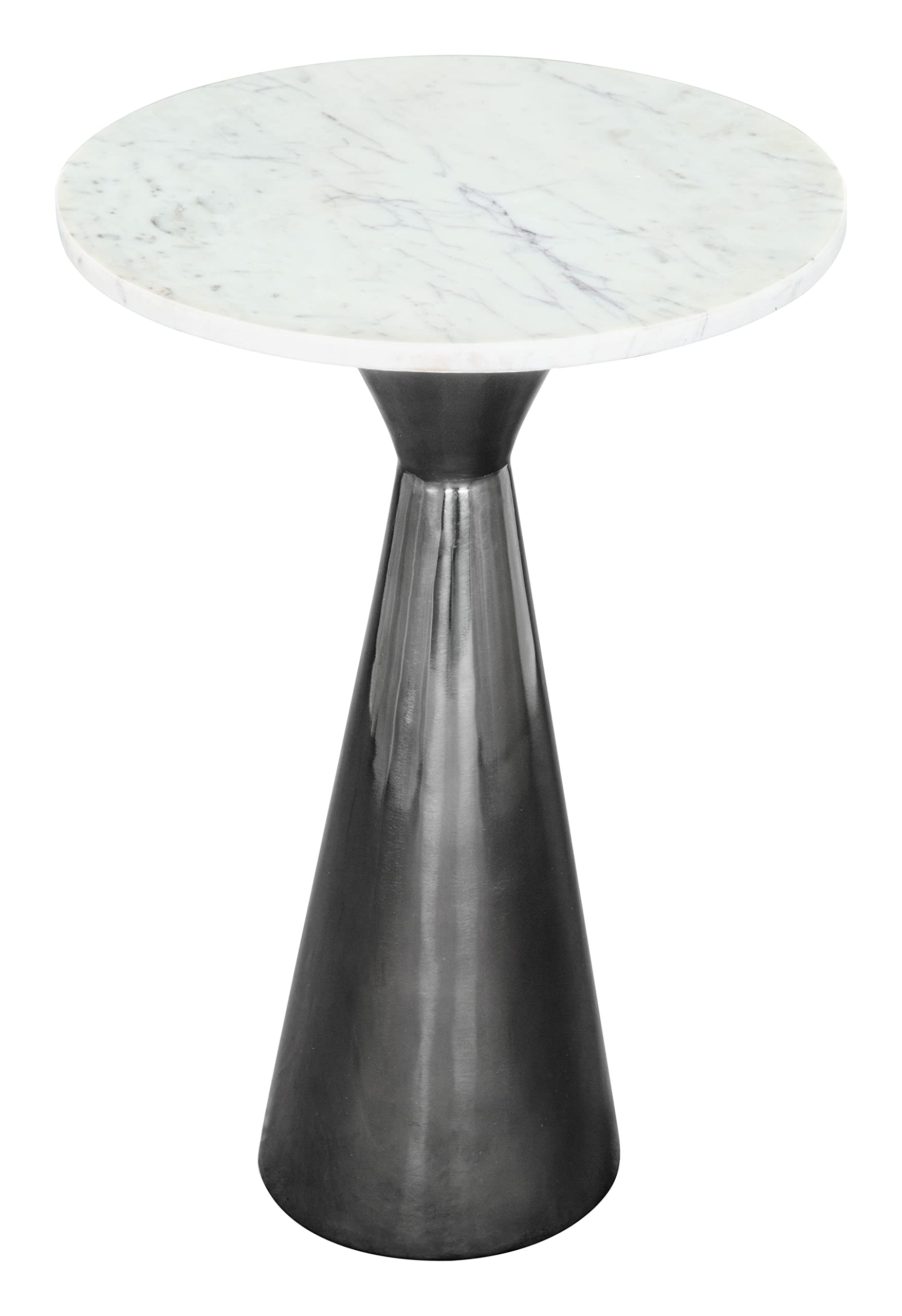 Modern Zuo Tim Side Table in White & Black - Stylish End Table for Living Room, Bedroom, or Office - Perfect for Coffee, Books, and Decor