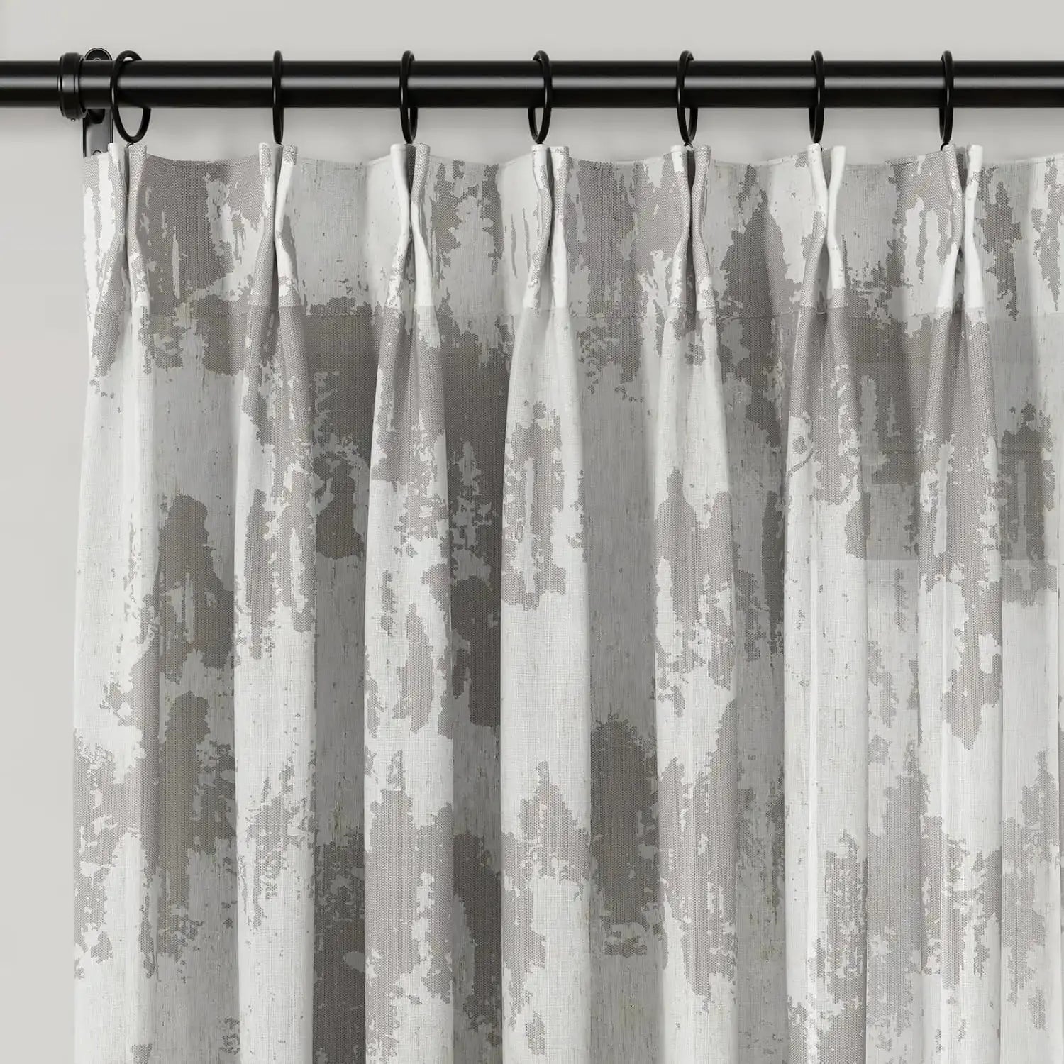 Freya Linen Semi-Sheer Jacquard Pleated Curtains - Elegant Window Treatment for Living Room & Bedroom