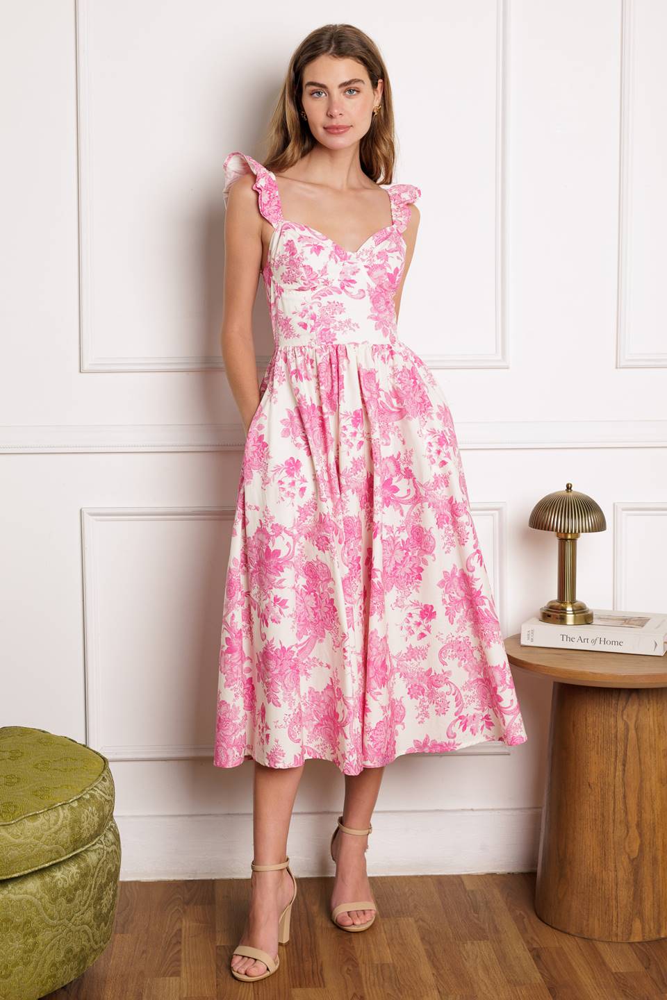 Stylish Pink Midi Dress for Women - Perfect for Brunch, Shopping & Casual Outings