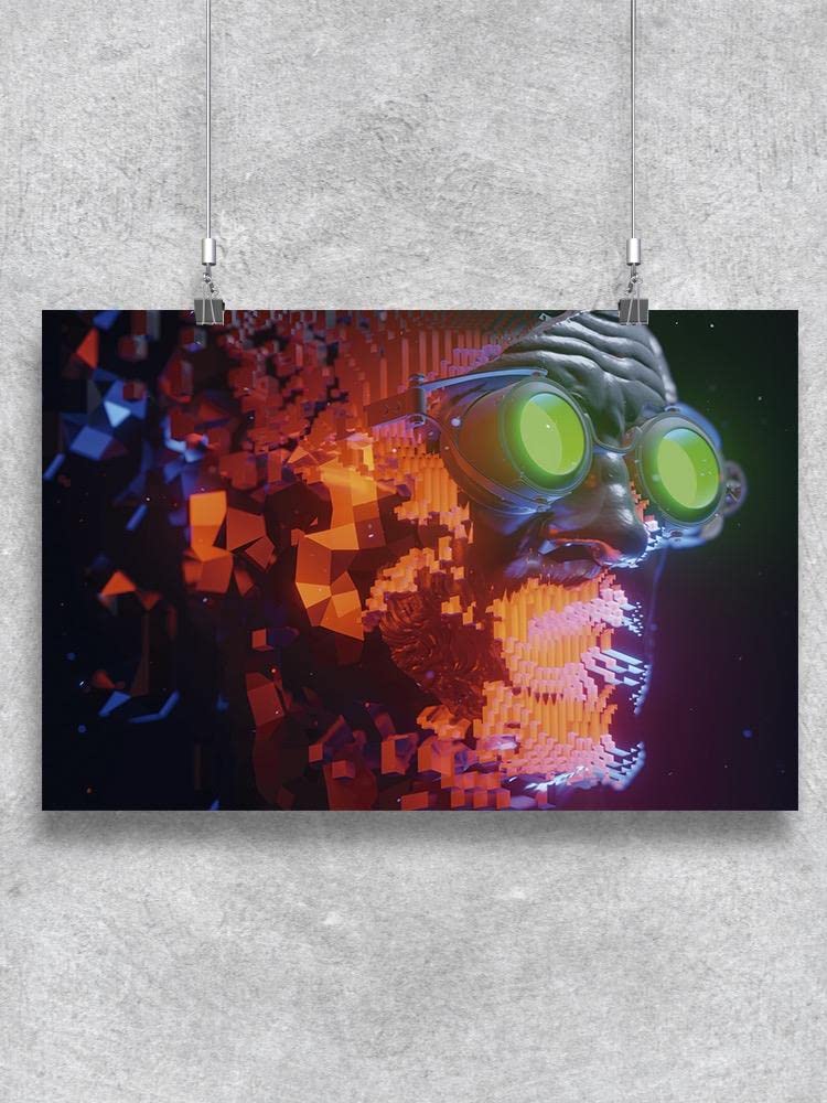 Steampunk Man Abstract Portrait Poster - Vintage Industrial Wall Art Decor for Living Room, Bedroom & Office | Digital Download by Shutterstock