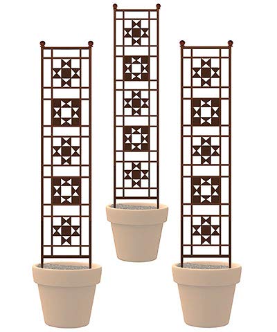 Panacea 83783 Rustic Farmhouse Quilt Pot Trellises - Set of 3, 50