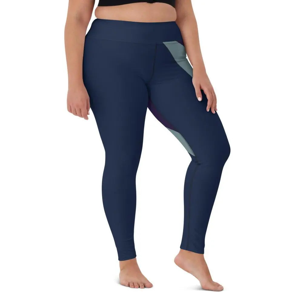 Super Soft & Stretchy Colorful Yoga Leggings for Women - High Waist Workout Pants, Breathable & Moisture-Wicking - Perfect for Yoga, Gym, Running & Lounge Wear - Blue Fashionable Activewear