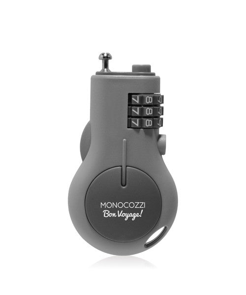 Monocozzi Bon Voyage 3-Digit Portable Retractable Travel Lock - Secure Luggage, Backpacks & Gym Bags for Airports, Hotels & Camping Trips