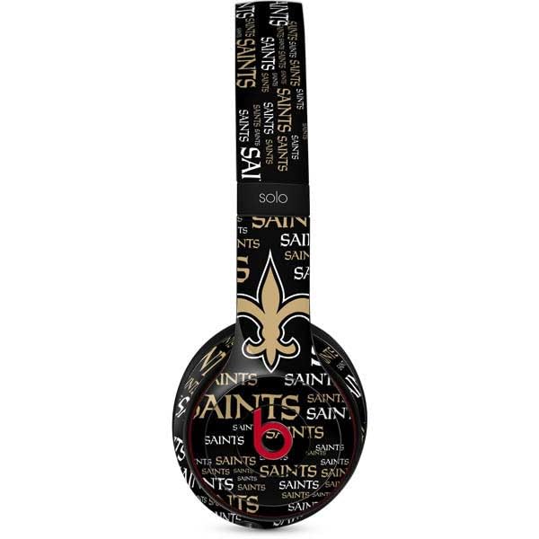 Officially Licensed NFL New Orleans Saints Black Blast Skin Decal for Beats Solo 3 Wireless Headphones - Custom Protective Vinyl Sticker for Music Lovers & Sports Fans