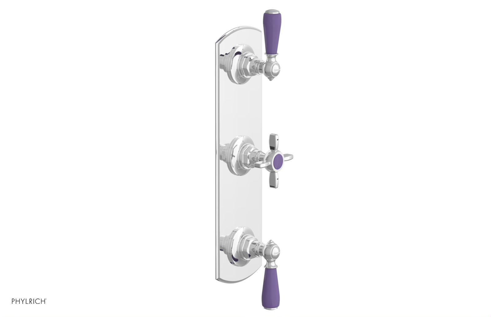 Jamestown Thermostatic Shower Valve with Dual Volume Control - Purple Accented Bathroom Fixture for Modern & Luxury Showers