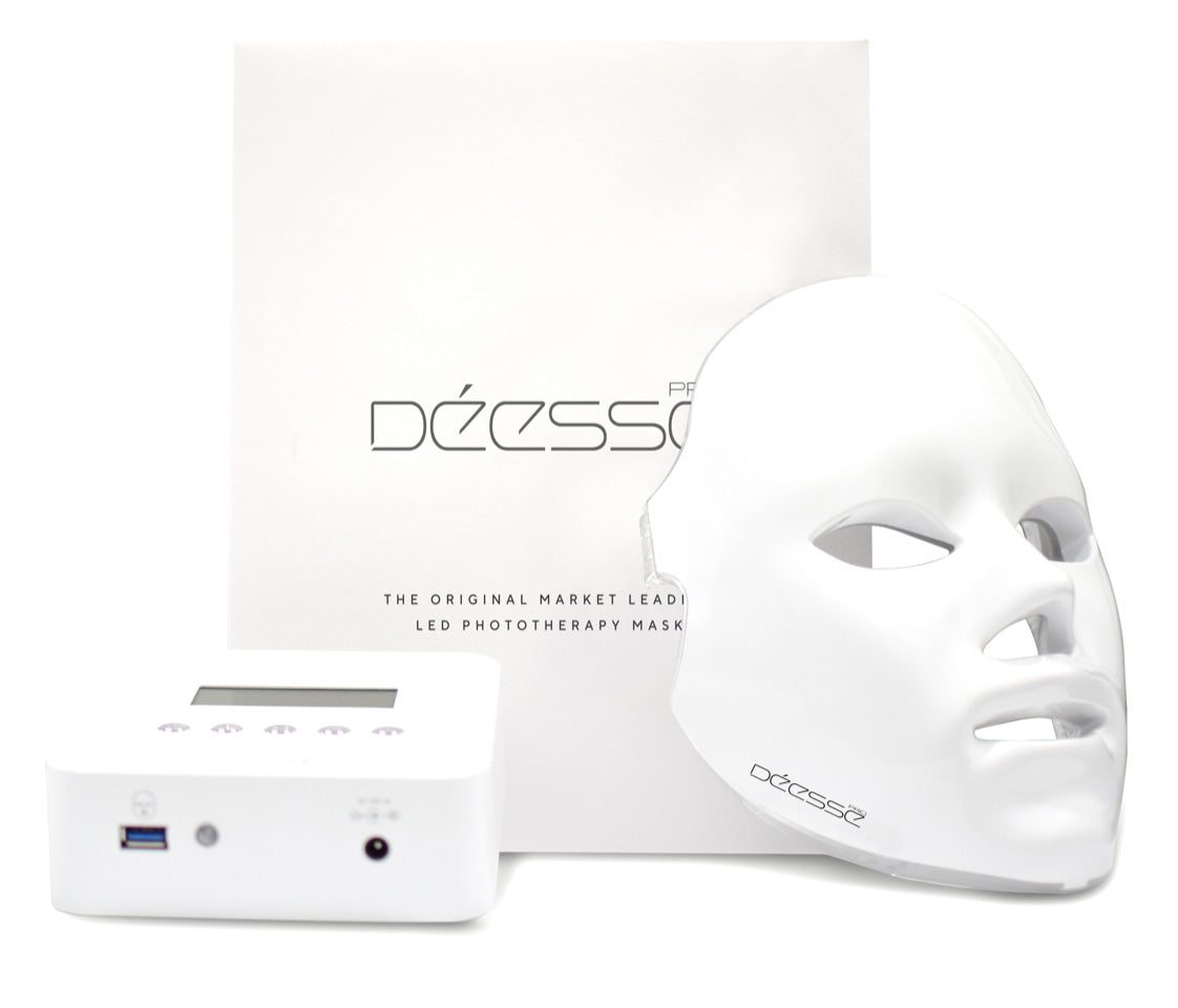 Déesse Pro LED Phototherapy Mask for Skin Rejuvenation - Red & Blue Light Therapy Facial Treatment for Acne, Wrinkles & Anti-Aging - At-Home Spa Skincare Device for Relaxation & Glowing Skin