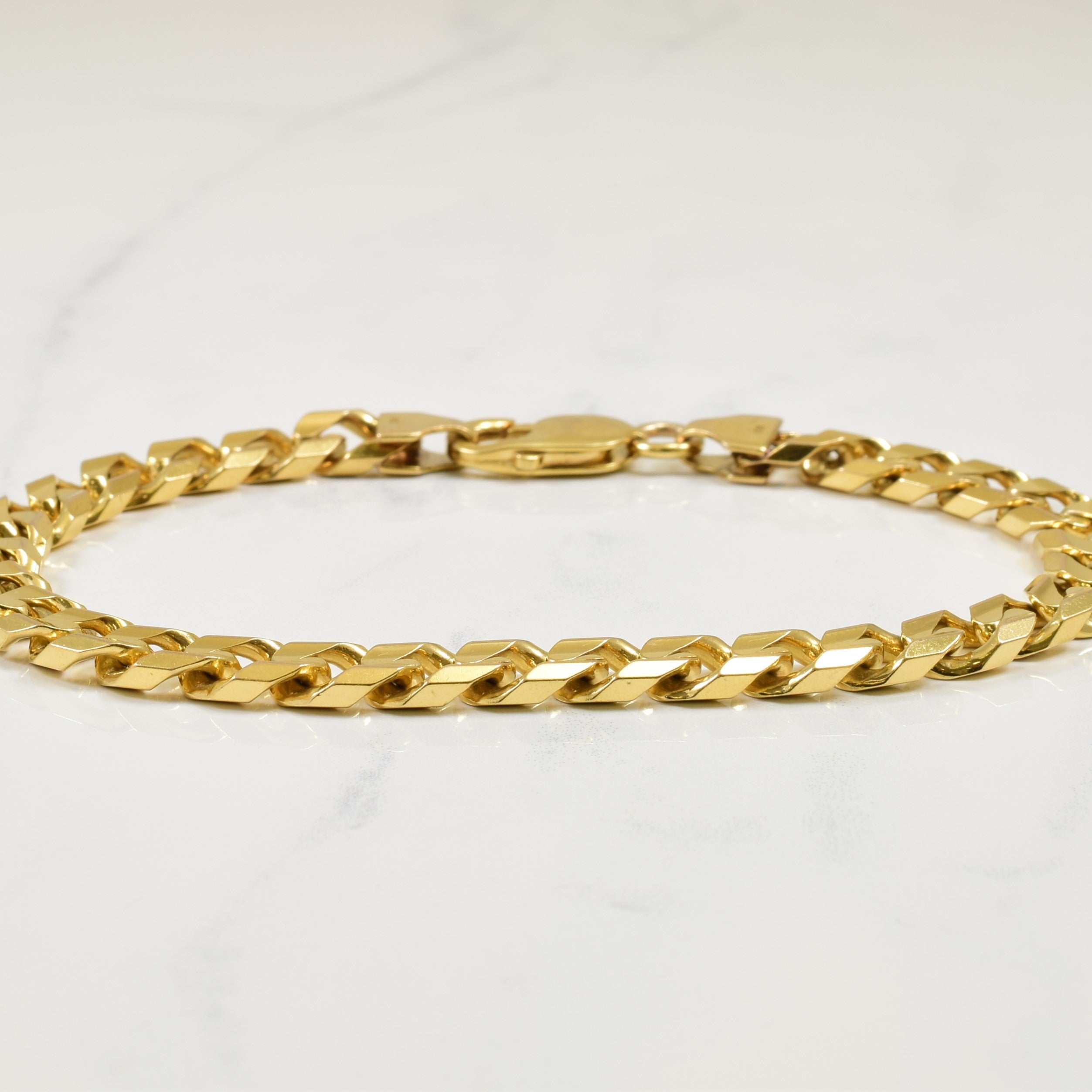 10K Yellow Gold Curb Chain Bracelet for Women - 9.5 Inch Adjustable Length | Perfect for Everyday Wear, Gifts & Special Occasions