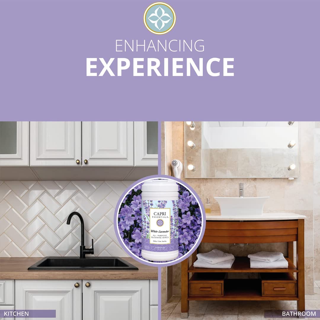 All-Purpose Cleaning Wipes - Natural Aromatic Wipes for Kitchen & Desk - 70ct