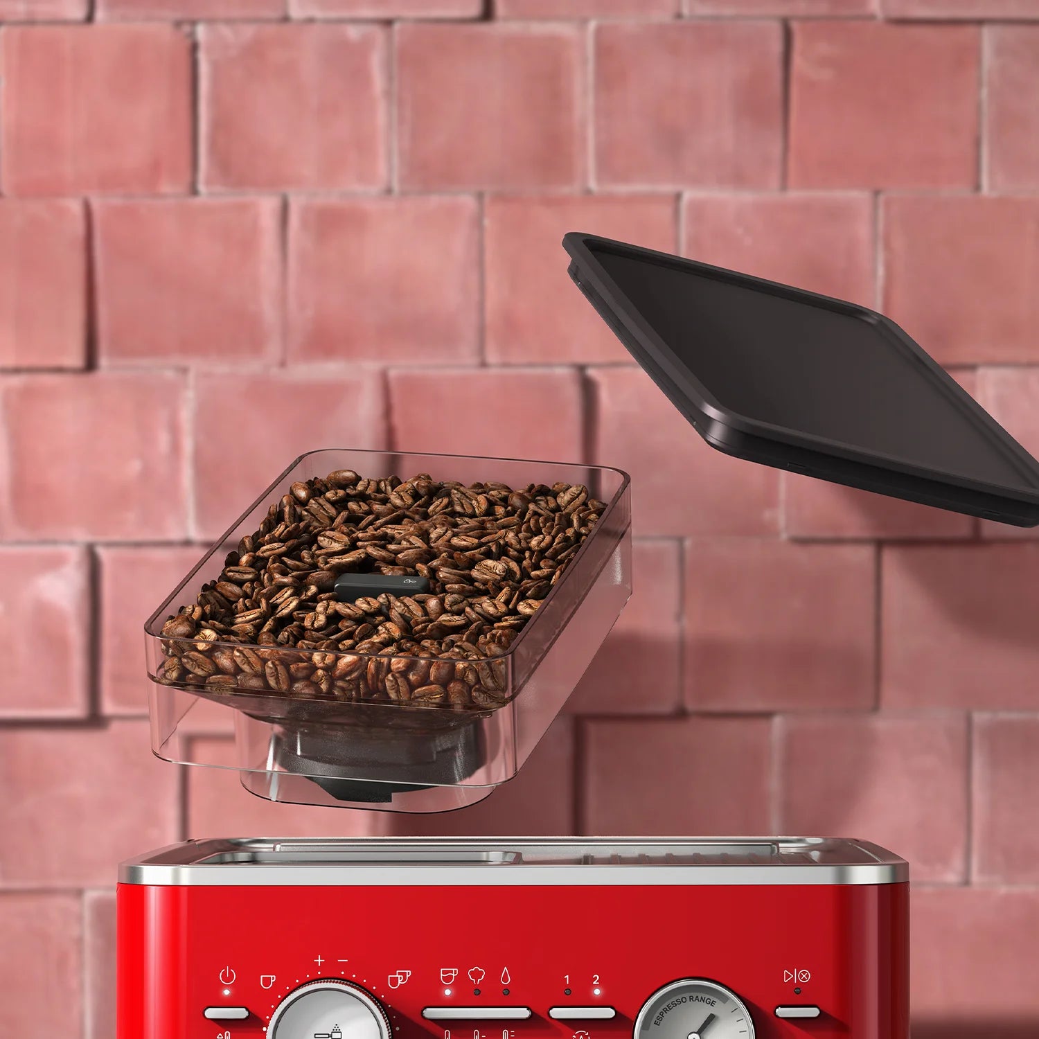 KitchenAid KES6551CA Semi-Automatic Espresso Machine in Candy Apple Red - Perfect for Home Baristas & Coffee Lovers | Compact Countertop Design for Small Kitchens & Office Use