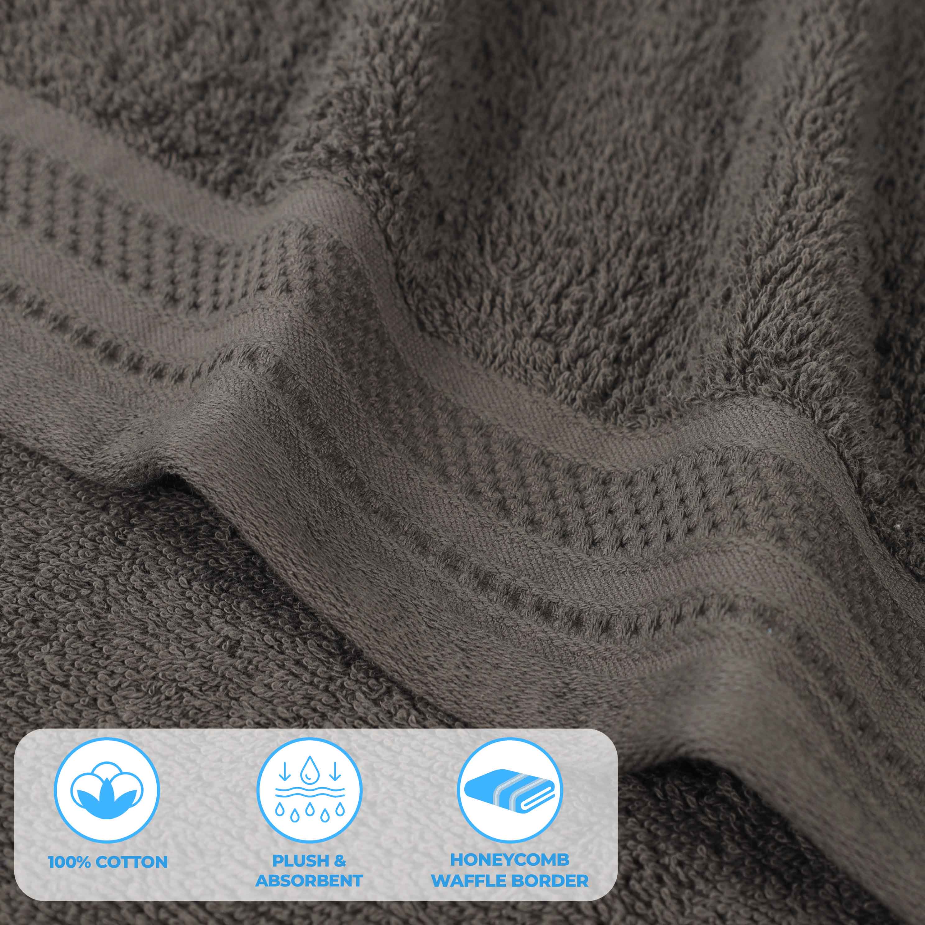 Premium Honeycomb Waffle Weave Cotton Bath Towels Set of 2 - Ultra Soft & Absorbent Luxury Bath Sheets for Spa, Hotel & Home Use
