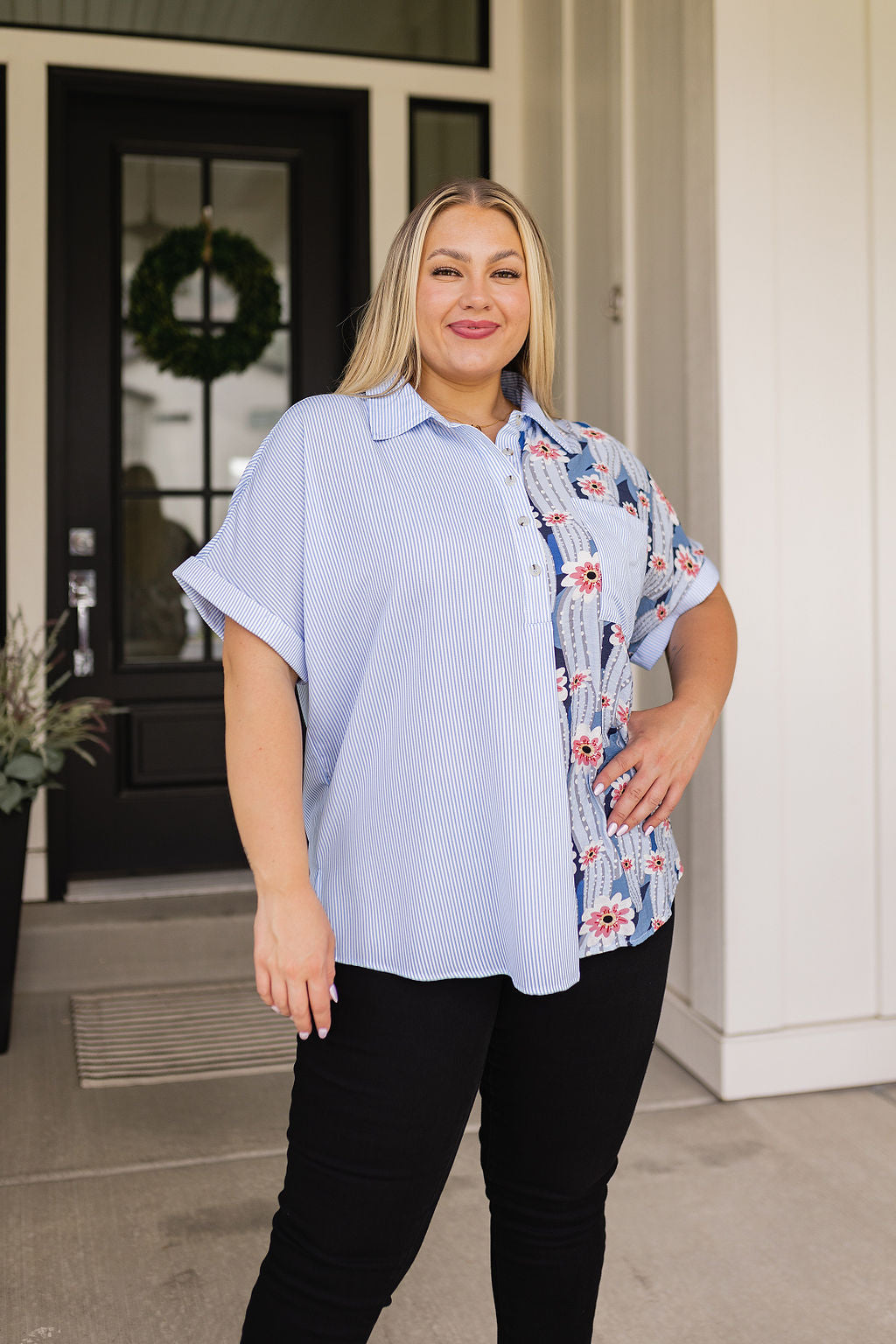 Best of Both Worlds Button Down Top for Women - Stylish & Comfortable Casual Shirt for Work & Everyday Wear | Perfect for Office, Outings & Date Nights