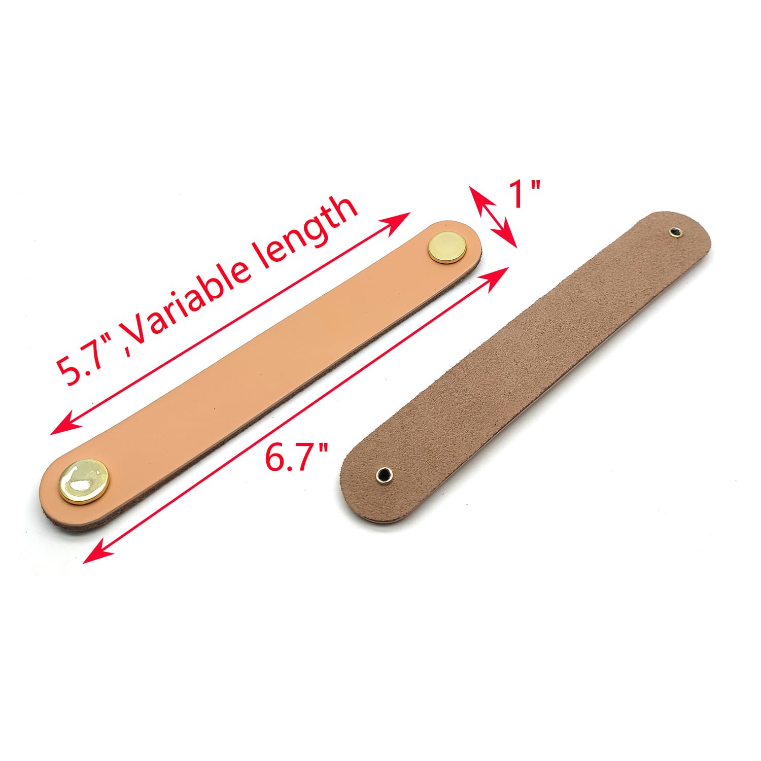 8-Pack Beige Leather Drawer Pulls & Cabinet Knobs - 5.7