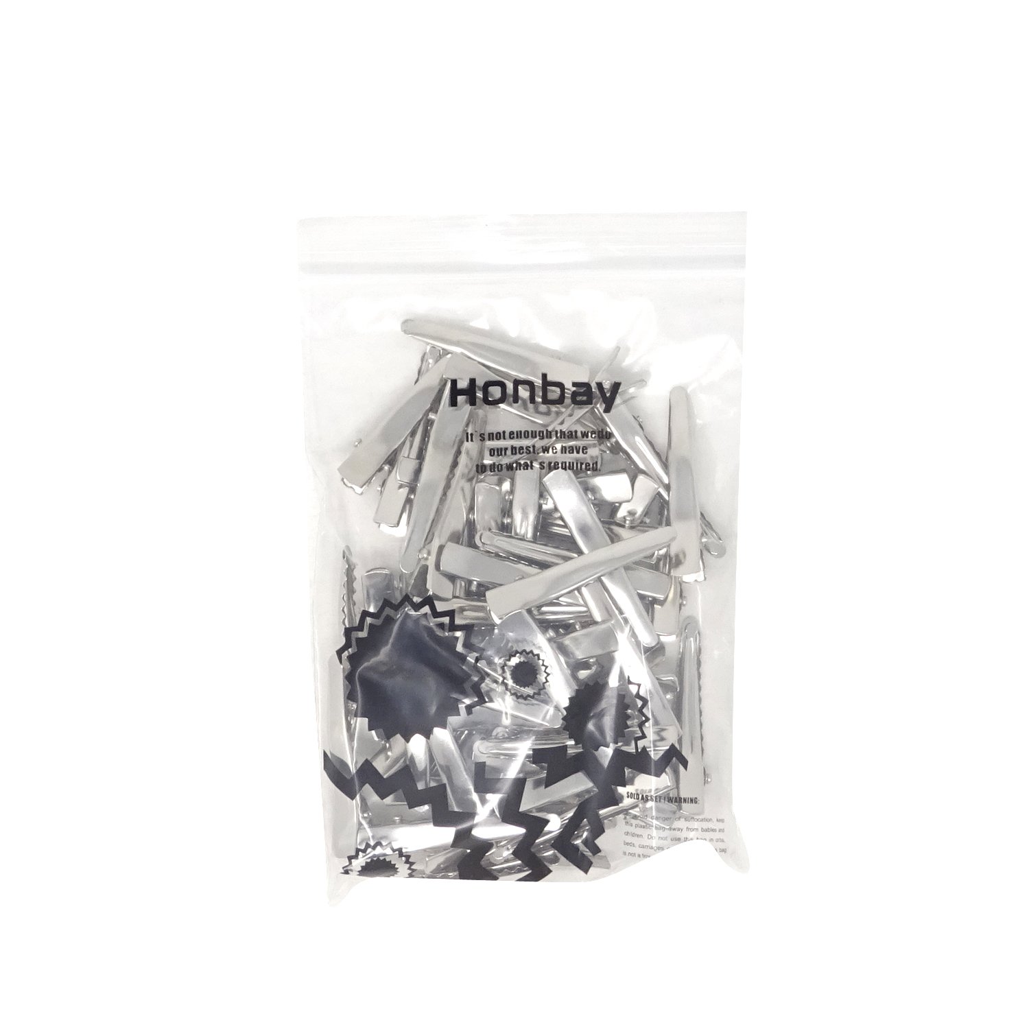Honbay 50PCS Silver Tone Metal Alligator Hair Clips for DIY Crafts & Hair Accessories (4.5cm/1.77inch) - Perfect for Hair Styling, DIY Jewelry Making, and Gift Packaging