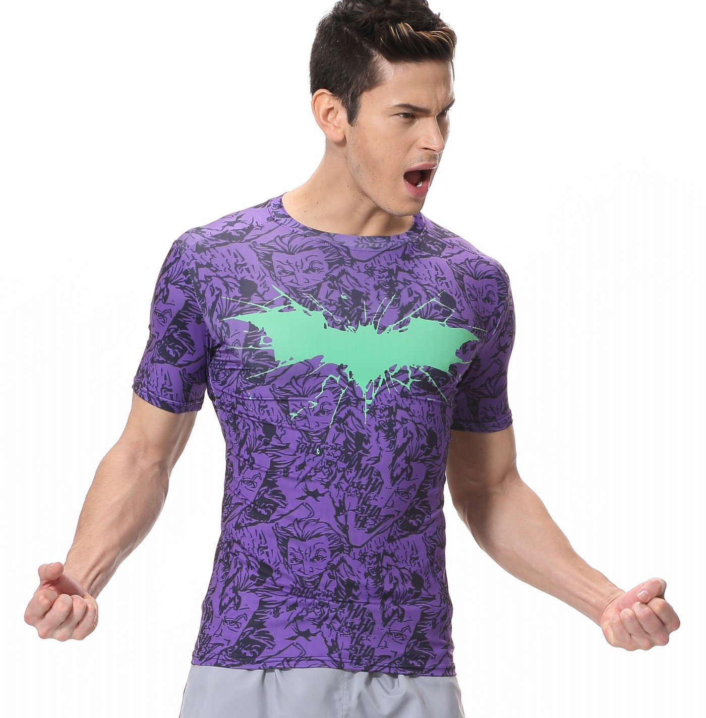 Men's Compression Sports Fitness Shirt - Breathable Workout T-Shirt for Gym, Running & Training - Moisture Wicking Athletic Top for Active Lifestyle