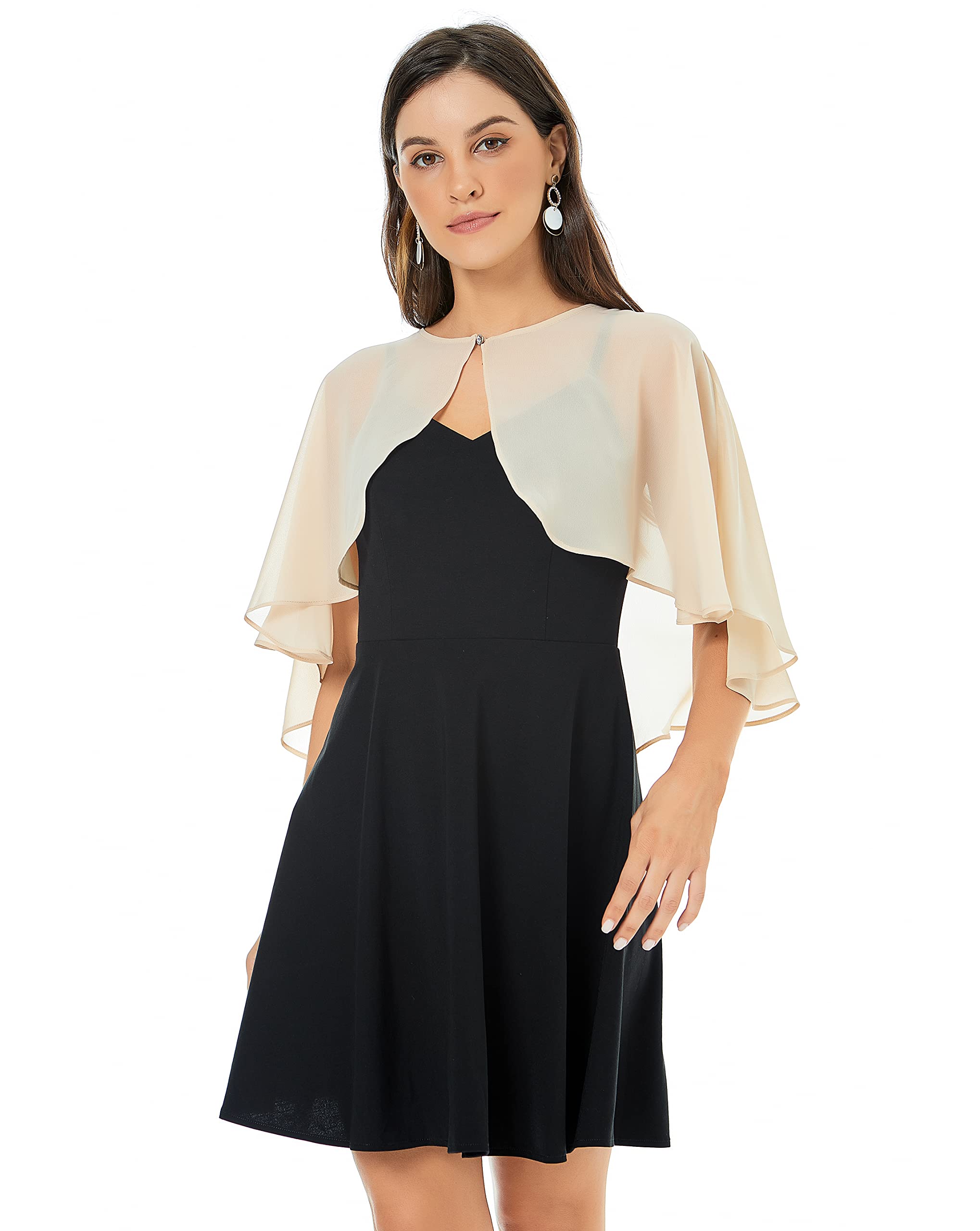 Elegant Women's Chiffon Shawls & Wraps for Wedding, Evening Dress & Bridesmaid - Lightweight Capelets & Scarves for Special Occasions, Parties & Formal Events