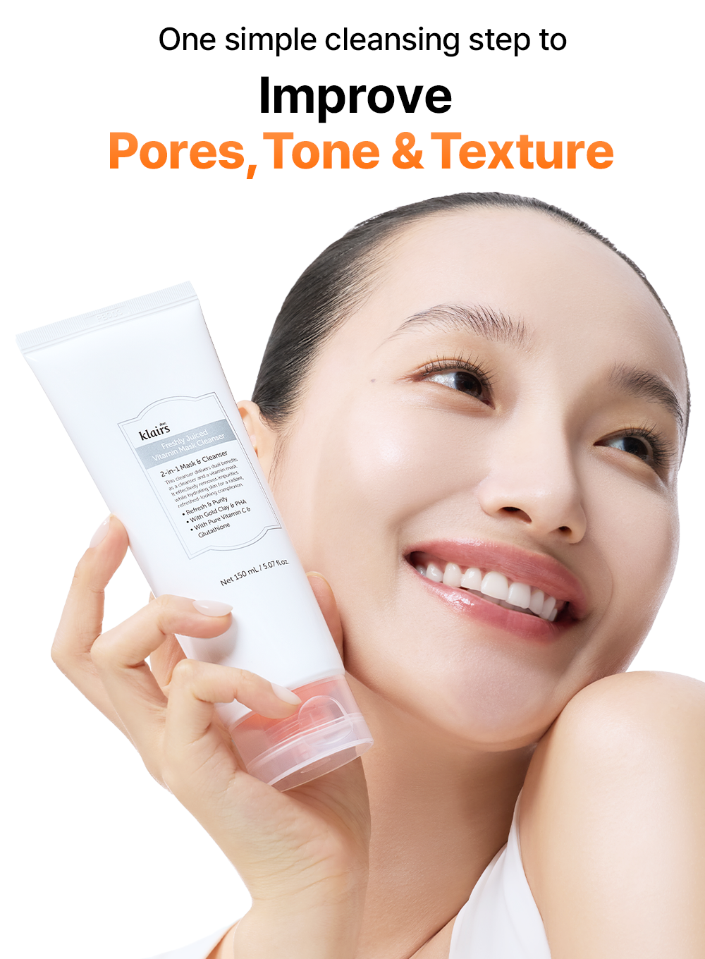 Freshly Juiced Vitamin C Brightening Facial Cleanser - 150ml - Hydrating & Exfoliating Face Wash for Glowing Skin - Perfect for Morning & Night Skincare Routine