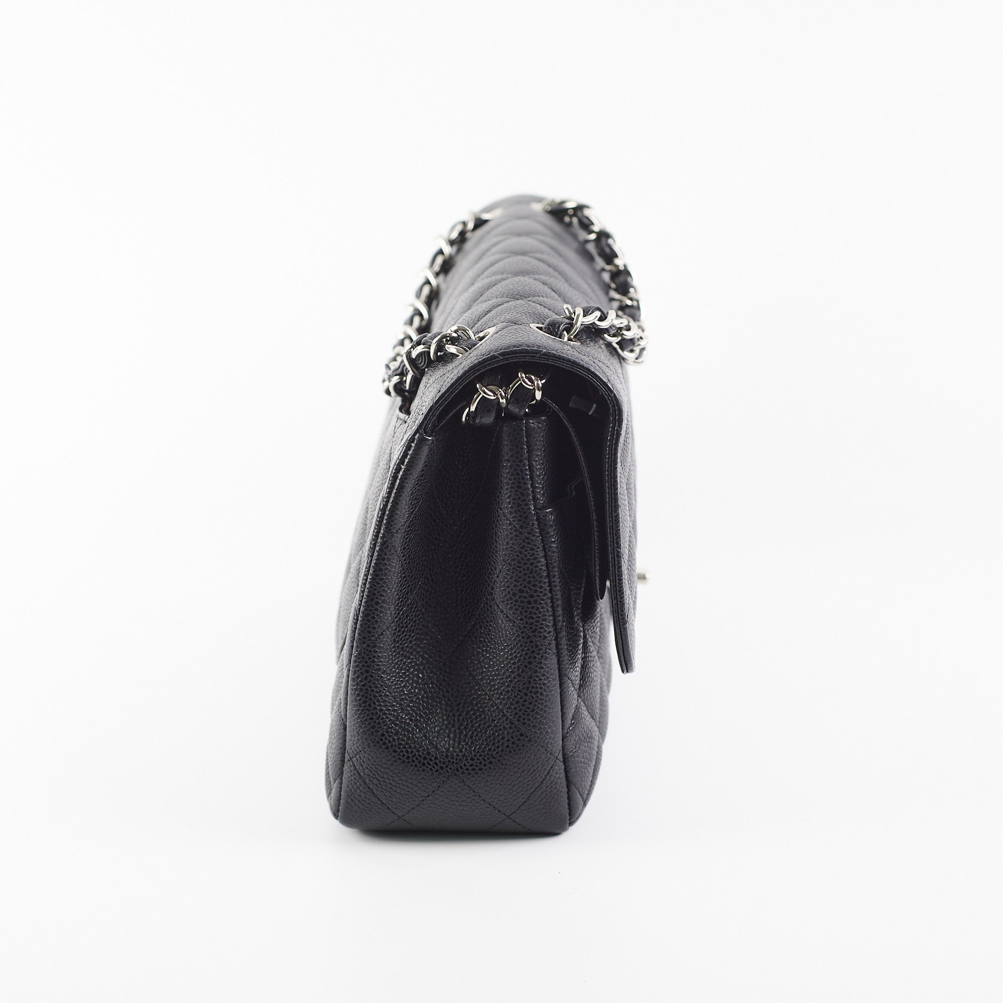 Chanel Quilted Caviar Leather Double Flap Jumbo Bag in Black | Luxury Designer Handbag for Women | Perfect for Evening Events, Work & Travel