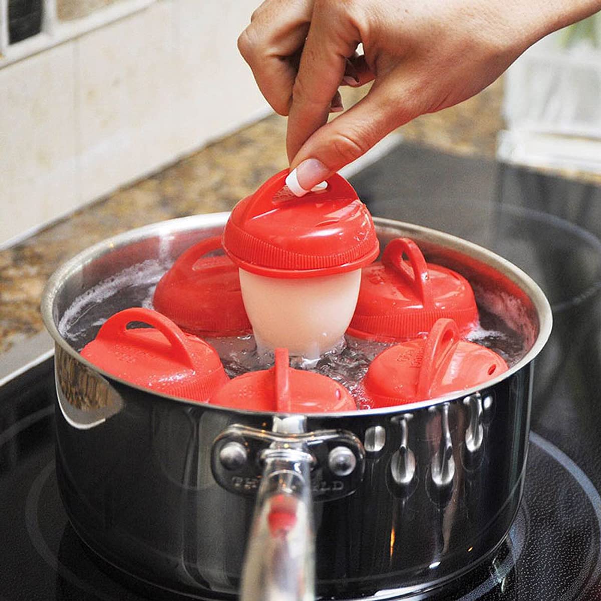 12-Pack WideSmart Silicone Egg Cooker Set - Non-Stick Egg Poachers, Boiled Egg Holders & No-Shell Egg Boiler Cups | Perfect for Breakfast Meal Prep, Camping & Keto Diet