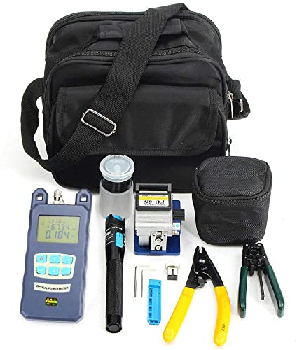 DNYSYSJ Professional Fiber Optic FTTH Tool Kit - Leather Cable Stripping Machine, High Precision FC 6S Cutter & Optical Power Meter for Home/Office Network Installation & Maintenance