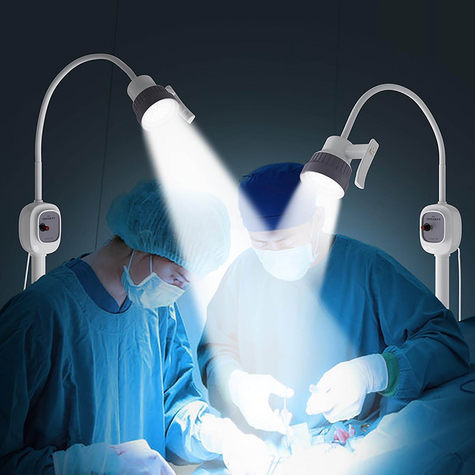 LED Surgical Light with Stepless Dimming & Adjustable Head - Medical Examination Lamp with 5 Universal Wheels for Gynecology, Outpatient, Dental Clinics & Operating Rooms - Perfect for Precise Illumination During Surgeries & Examinations
