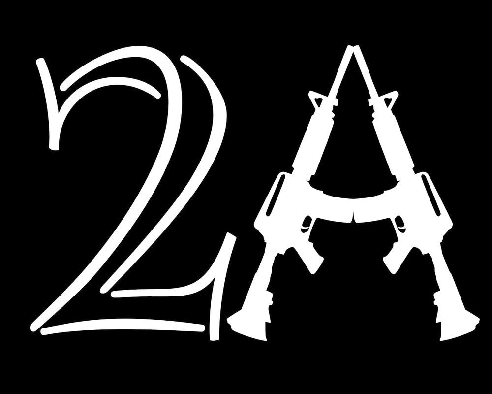 LLI 2nd Amendment AR15 Vinyl Decal Sticker - 5.6 x 3.8 Inch White Gun Rights Sticker for Cars, Trucks, Vans, Walls, Laptops - Perfect for Patriotic Americans, Gun Enthusiasts & Political Supporters - LLI1487