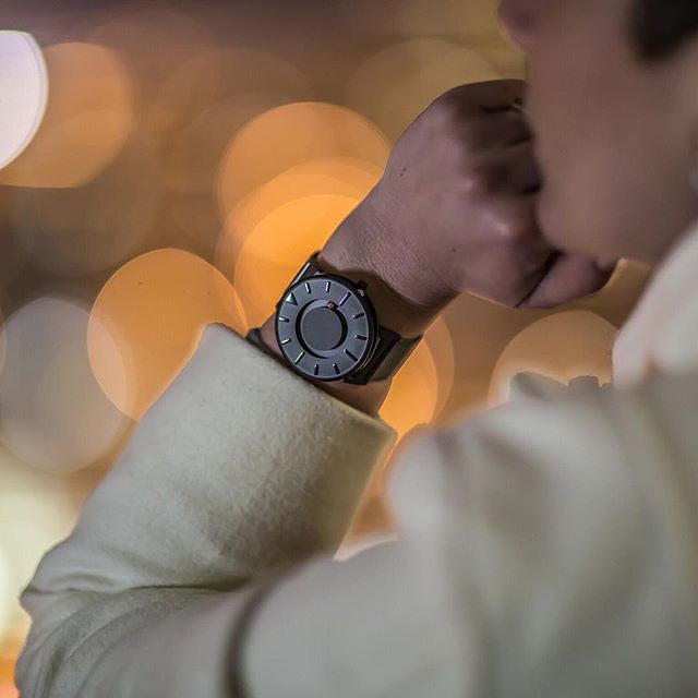 Eone The Bradley Black - Stylish and Tactile Watch for Men & Women | Waterproof & Durable | Perfect for Business, Travel, and Everyday Wear