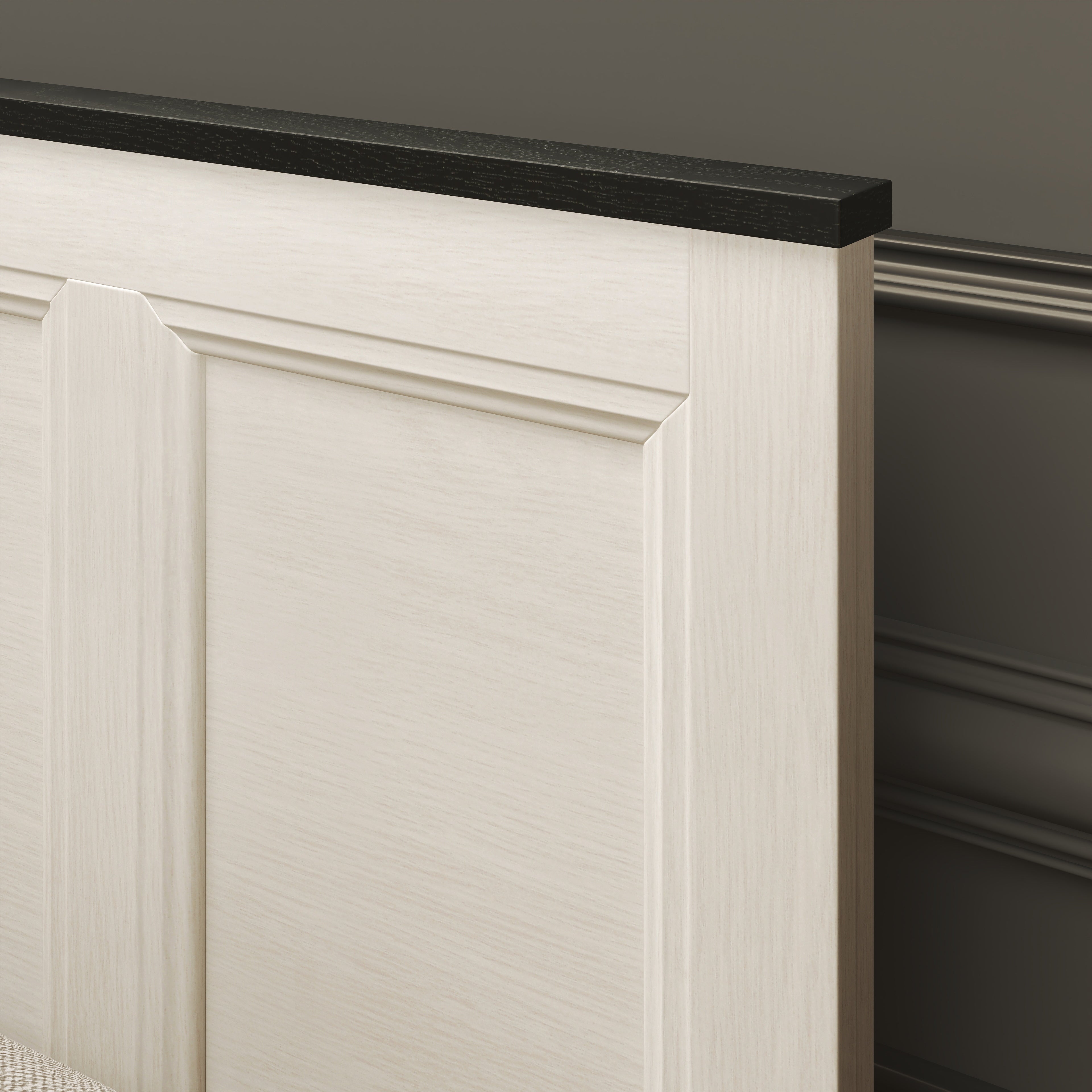 Roundhill Furniture Realynn Wood Bedroom Collection - Queen Size Bed Frame, Nightstand & Dresser Set in Off White Finish | Modern Farmhouse Style for Master Bedroom & Guest Room Decor
