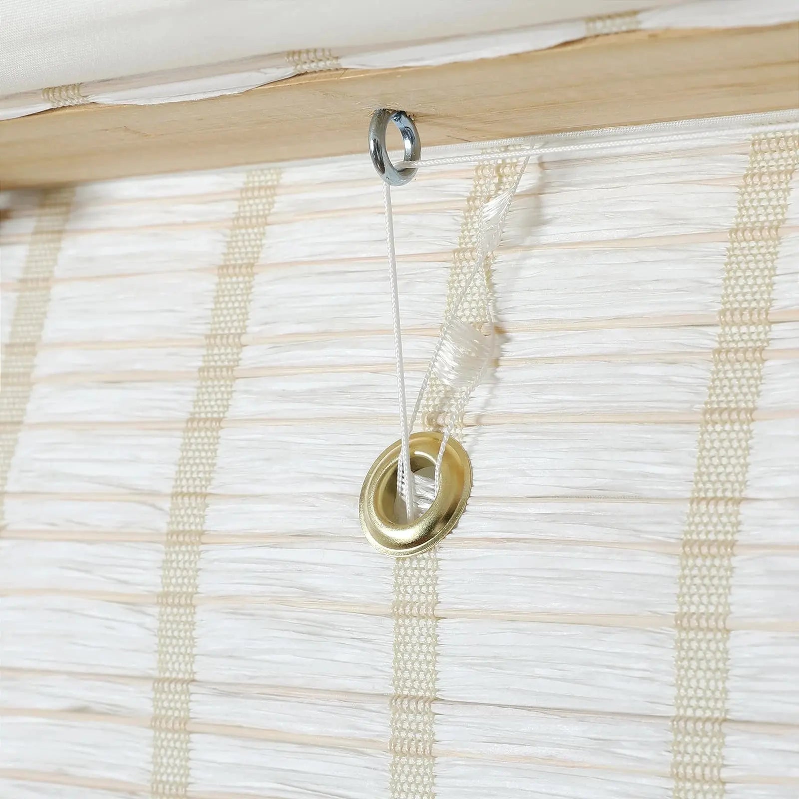 Natural Bamboo Woven Window Shade - Eco-Friendly Paper White Roller Blinds for Home & Office Privacy & Sun Protection