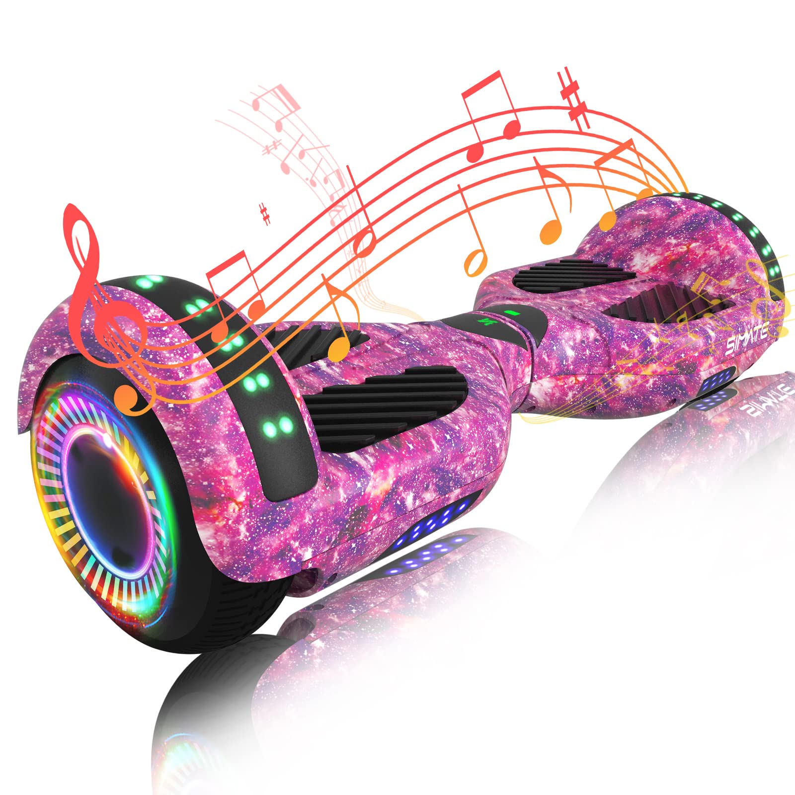 Electric Scooter with Bluetooth Speaker & Colorful LED Lights - Fun Ride for Kids, Teens & Adults - Perfect Gift for All Ages - Great for Commuting, Outdoor Play & Neighborhood Cruising