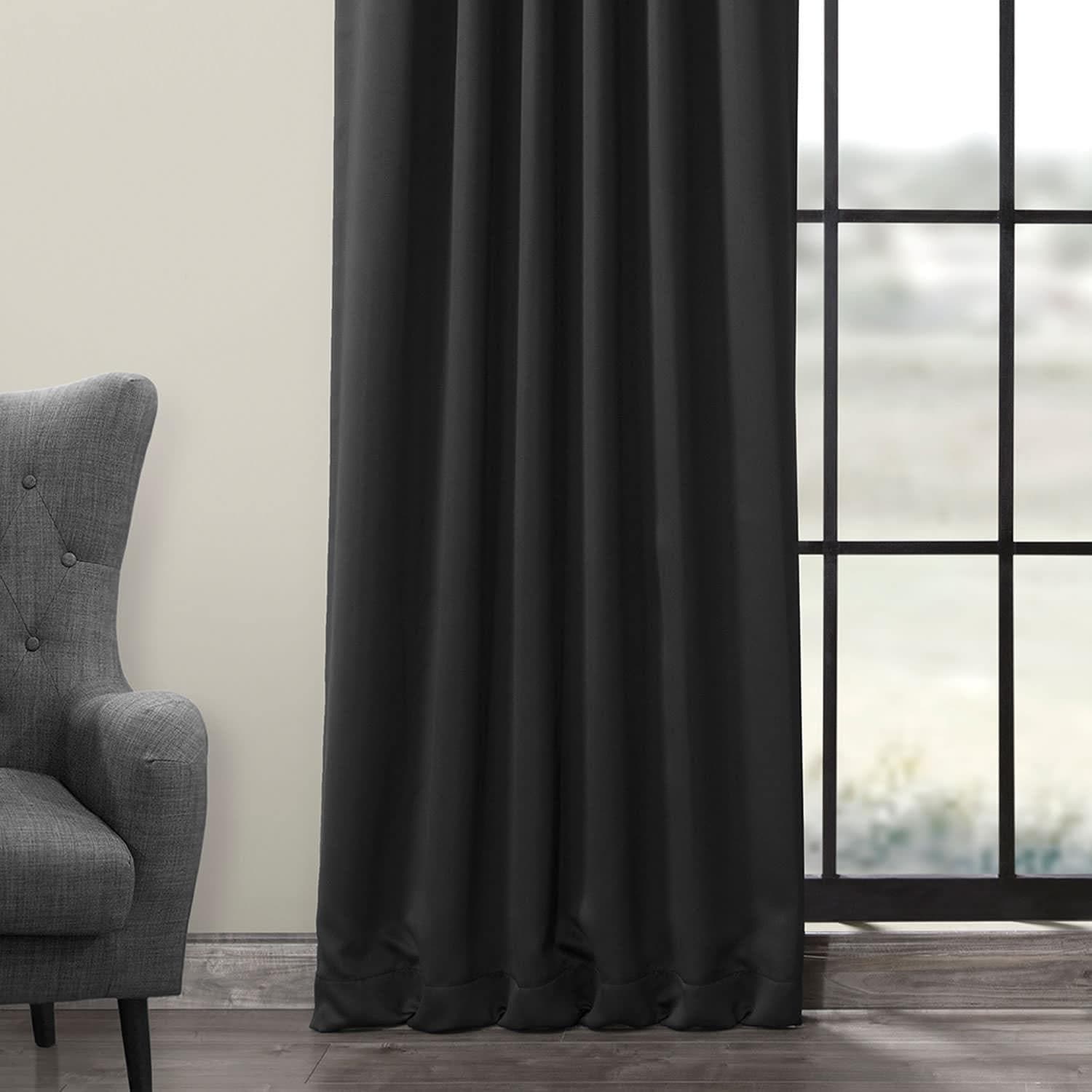 Jet Black Blackout Curtains for Bedroom - Thermal Insulated & Noise Reducing Window Drapes for Better Sleep & Privacy