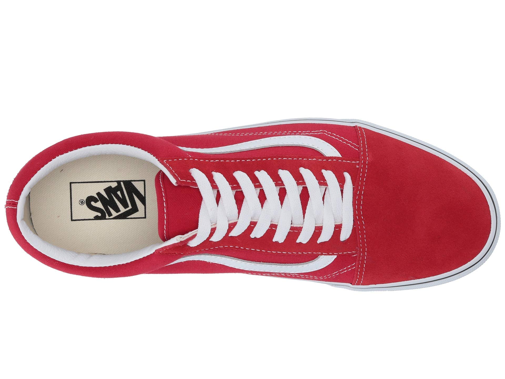 Vans Old Skool JV6 Skate Shoes - Racing Red/True White - Men's Size 11.5 | Classic Sneakers for Skateboarding, Streetwear & Casual Fashion