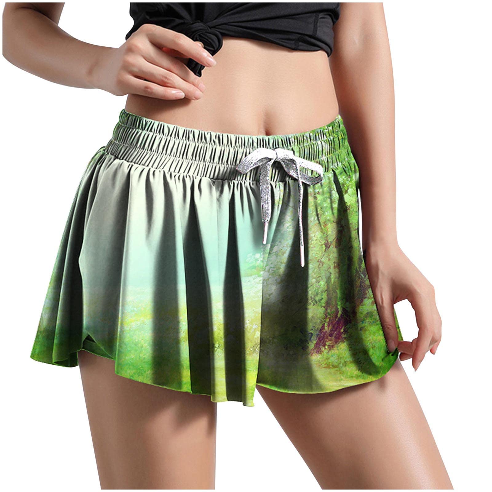 Women's 2-in-1 Quick Dry Running Shorts with Drawstring Waist - Breathable Yoga Workout Shorts for Women - Perfect for Gym, Jogging & Outdoor Activities