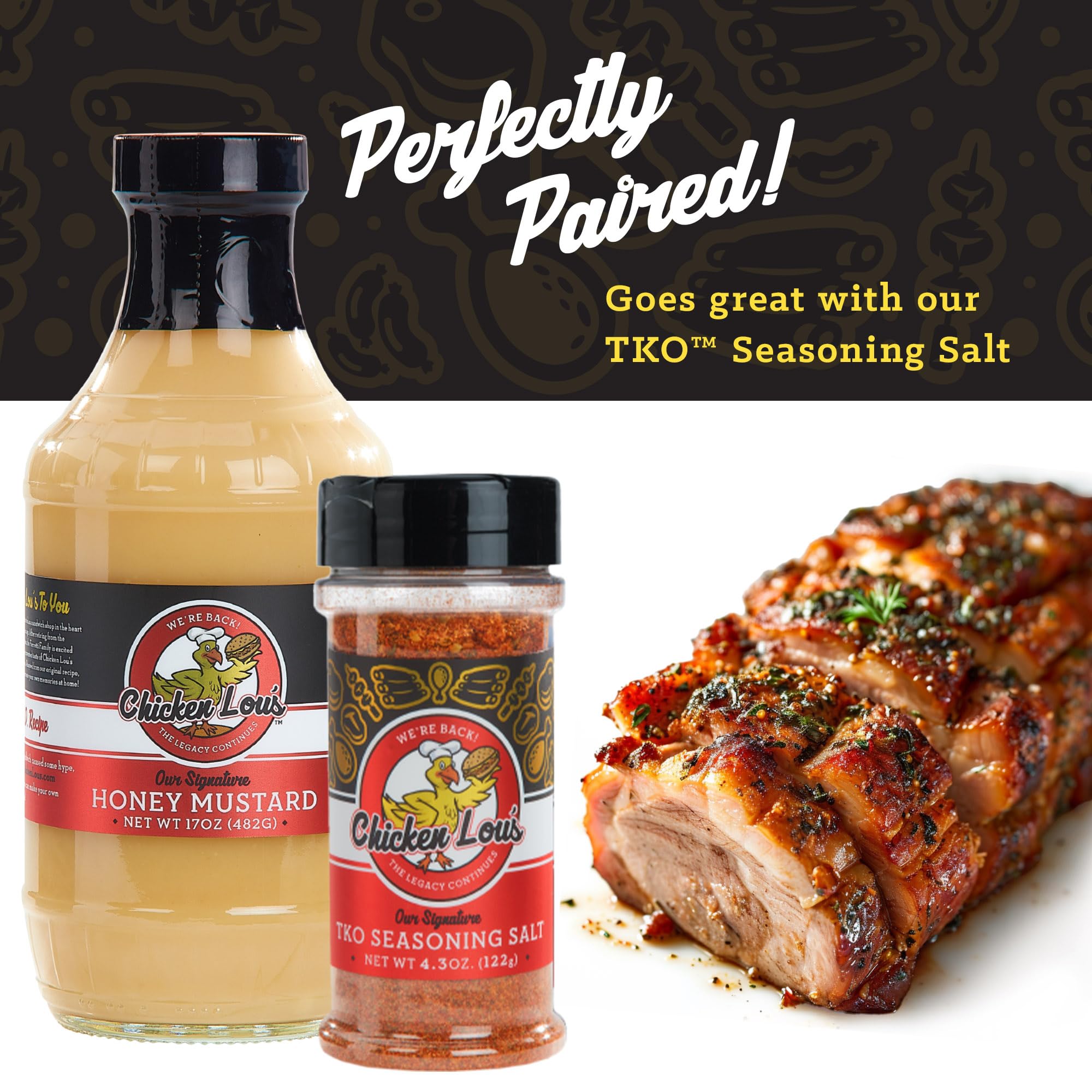 Chicken Lou's® Honey Mustard Dressing - 16 fl oz | Creamy, Mild & Sweet All-Natural Salad Dressing, Marinade & Dip | Gluten Free, Vegetarian, No High Fructose Corn Syrup | Perfect for BBQ, Chicken, Pork, Beef, Vegetables & Fish | Family Recipe for Salads, Sandwiches & Grilling