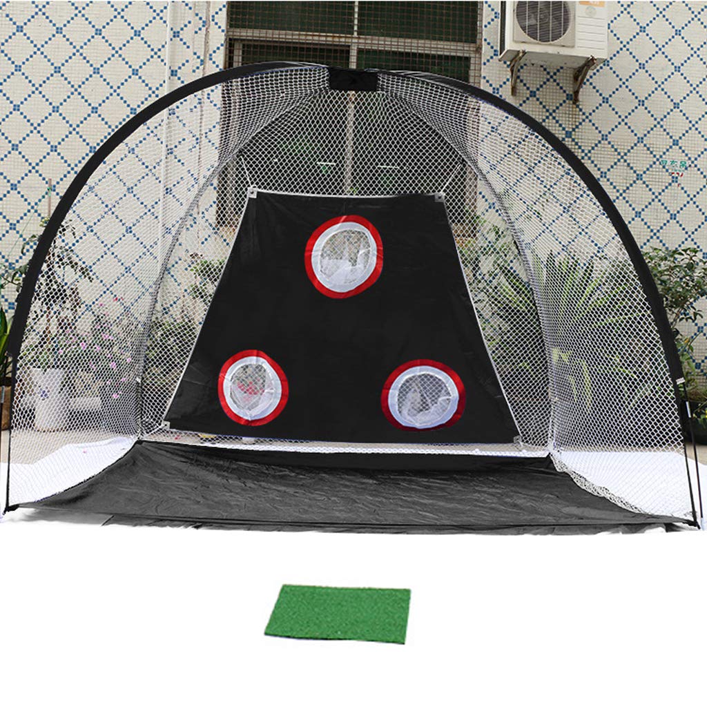 Foldable Golf Training Net for Adults & Kids - Indoor/Outdoor Golf Practice Cage with Hitting Mat & Carry Bag - Perfect for Backyard, Garden, Garage & Home Use