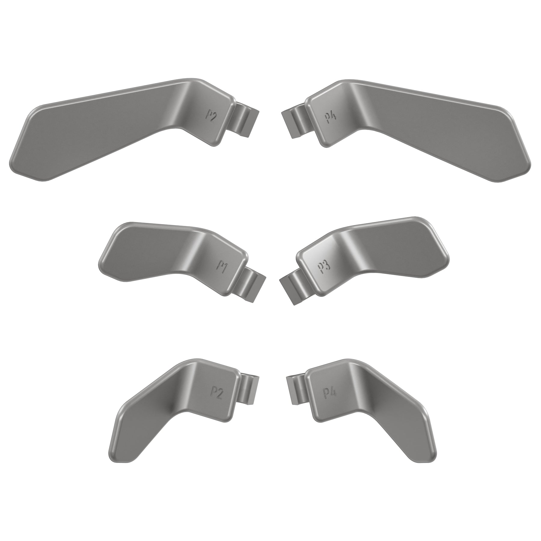 eXtremeRate 6-in-1 Metallic Replacement Interchangeable Back Paddles for Xbox One Elite/Elite Series 2/Elite 2 Core Controller - Silver | Enhanced Gaming Performance for FPS & Competitive Play