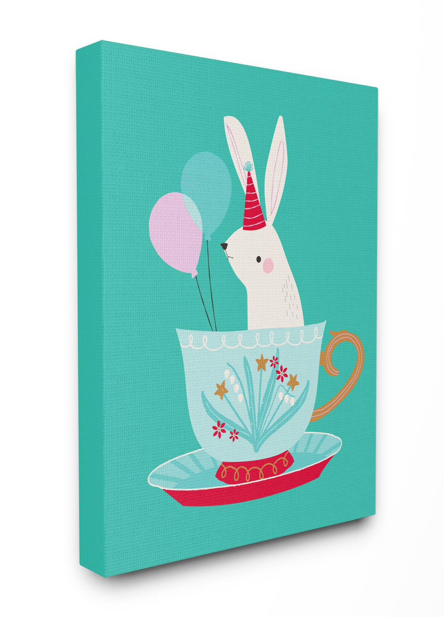 Stupell Bunny in Teacup Wall Art - Cute Nursery Decor for Baby Girls Room, Kids Bedroom & Playroom - Perfect Gift for Newborns & Toddlers