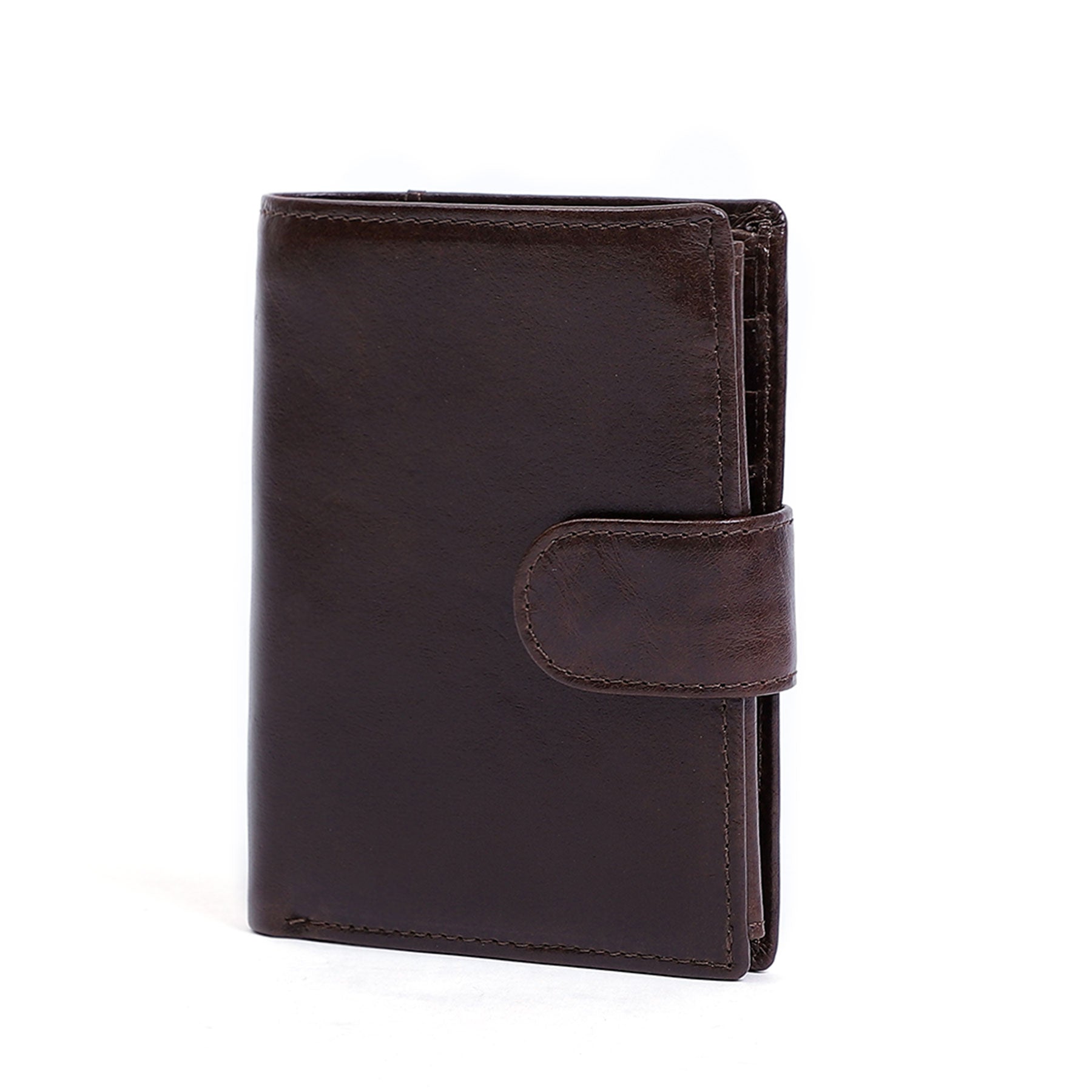 Men's Genuine Leather Short Bifold Wallet - Slim RFID Blocking Credit Card Holder for Everyday Carry & Travel