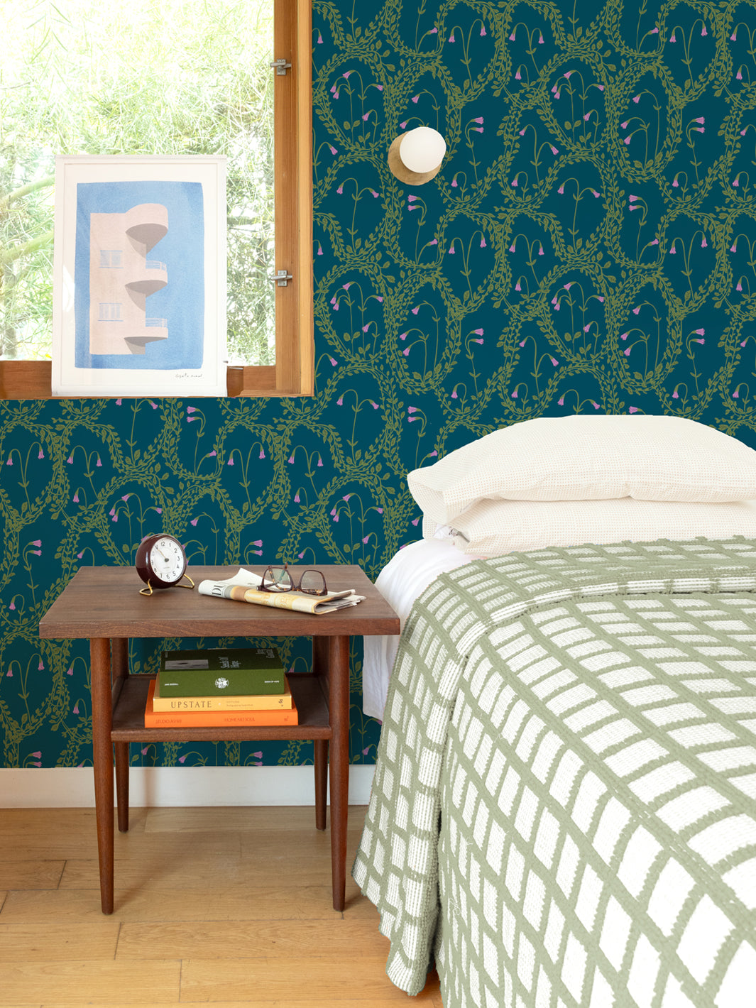 Linnea Navy Blue Wallpaper by Sarah Jessica Parker - Elegant Home Decor for Living Room & Bedroom