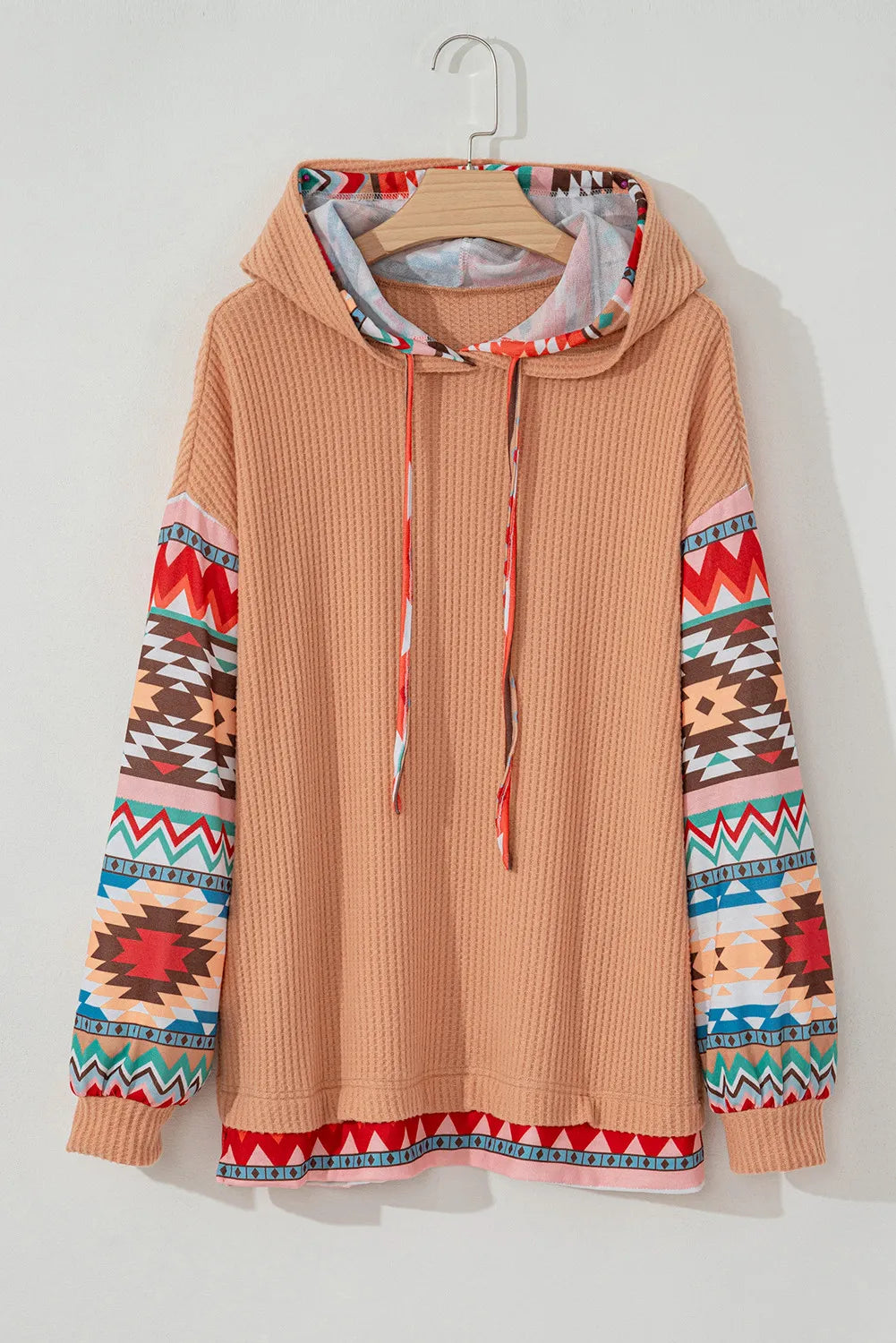 Stylish Plus Size Southwestern Print Long Sleeve Hoodie for Women - Cozy Fall & Winter Fashion for Casual Outings and Outdoor Adventures