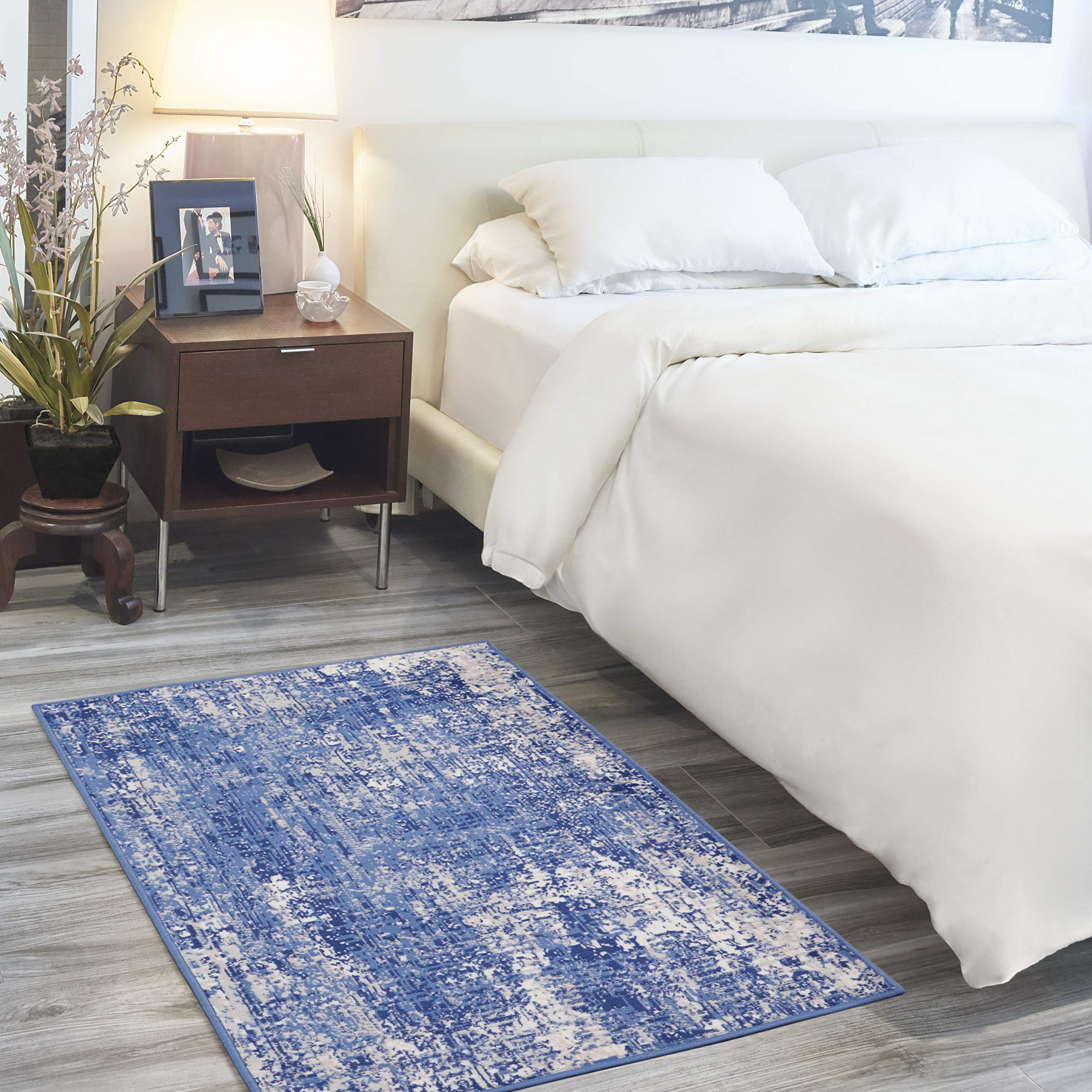 Nourison Whimsicle Blue Ivory 3' x 5' Area Rug - Artistic Contemporary Design, Easy-Cleaning & Non-Shedding - Perfect for Bedroom, Living Room, Dining Room & Kitchen Decor (3x5 Feet) - Ideal for Home, Office & Apartment Flooring