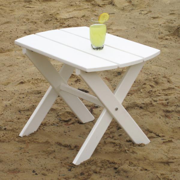 Eco-Friendly Recycled Plastic Folding Side Table - Lightweight Outdoor/Indoor End Table for Patio, Camping & Small Space Living