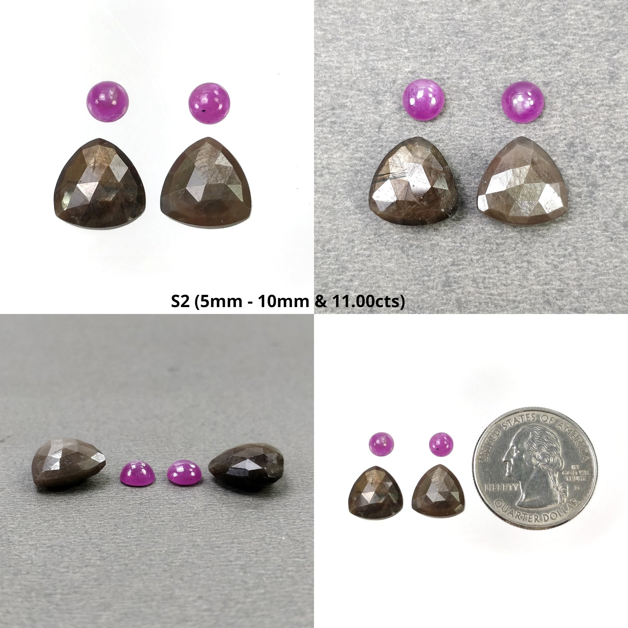 Natural Untreated Golden Brown Chocolate Raspberry Sapphire Gemstone - Checker Cut Briolette Triangle Marquise Shape (4pcs/6pcs) - Perfect for Jewelry Making, DIY Crafts & Unique Gift Ideas