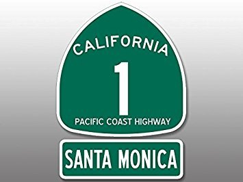 Santa Monica California RV Route Highway Magnet Sign - 4.5 x 5 Inch Collectible Souvenir for Cars, Fridges & Travel Memorabilia