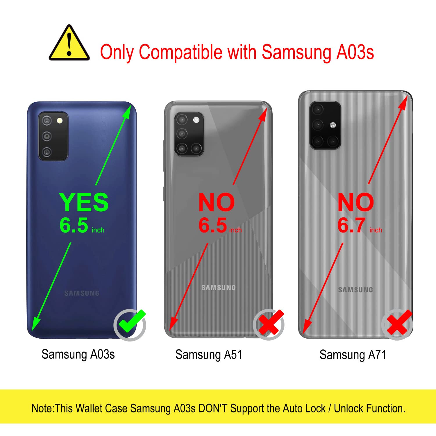 YATWIN Samsung Galaxy A03s Wallet Case - Leather Flip Cover with Magnetic Clasp, Credit Card Holder, Shockproof Protection & Kickstand (Wine Red) | Perfect for Women's Everyday Use, Commuting & Travel